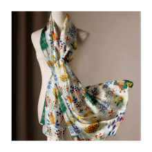 Wholesale best quality 100% polyester fabric scarves soft flowing woven anti wrinkle printed shawl